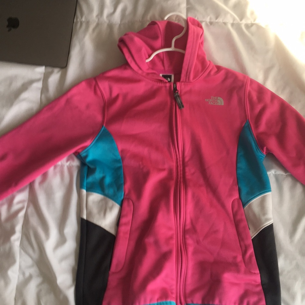 Pink north face sweater